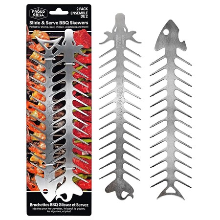 Proud Grill Co Proud Grill Slide & Serve BBQ Skewers Silver Stainless Steel Skewers 5020C